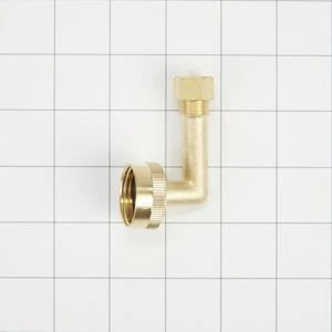 Dishwasher Brass Gooseneck Fitting With Washer, 3/4" Nh X 3/8" Compression Fitting