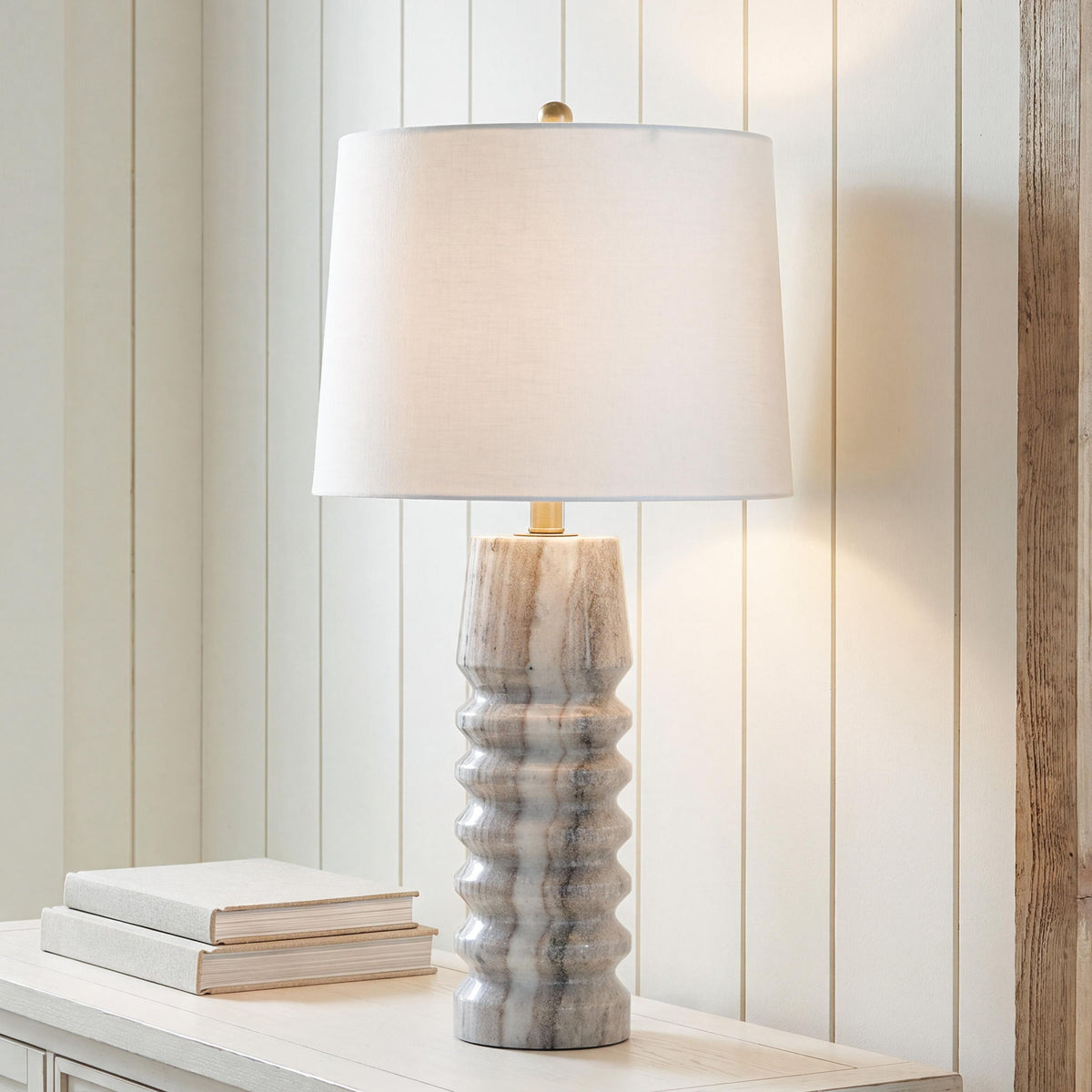 Desmont - Marble Table Lamp - White / Beige / Gray