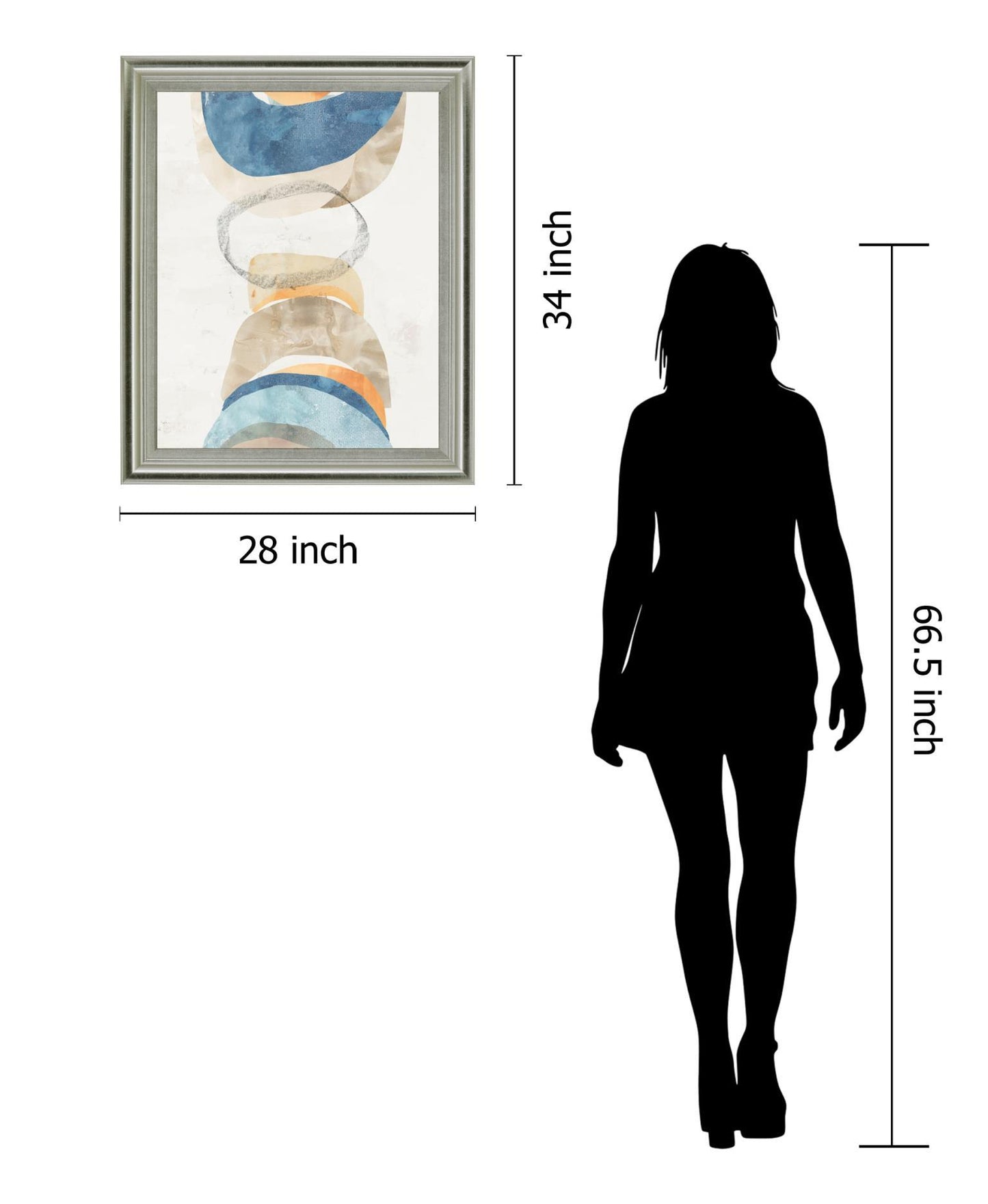 Stacked Serene Shapes - 28" x 34" Framed Wall Art