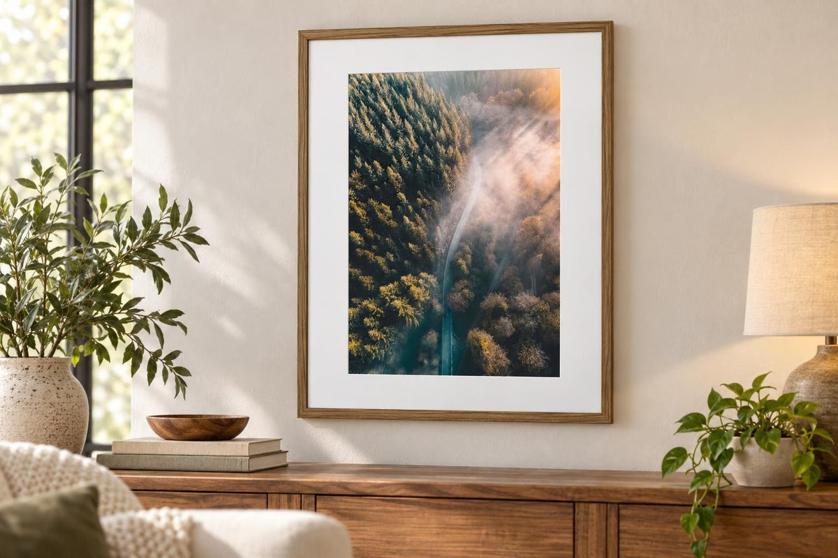 Pinebound Light II - 24 X 32 - Framed Print Under Glass - Green