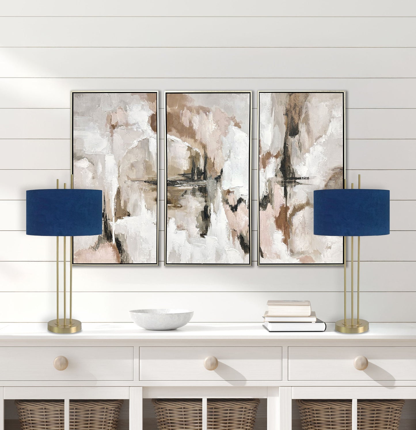 "Velvet Radiance" Metal Table Lamp (Set of 2) - Plated Gold Fiish