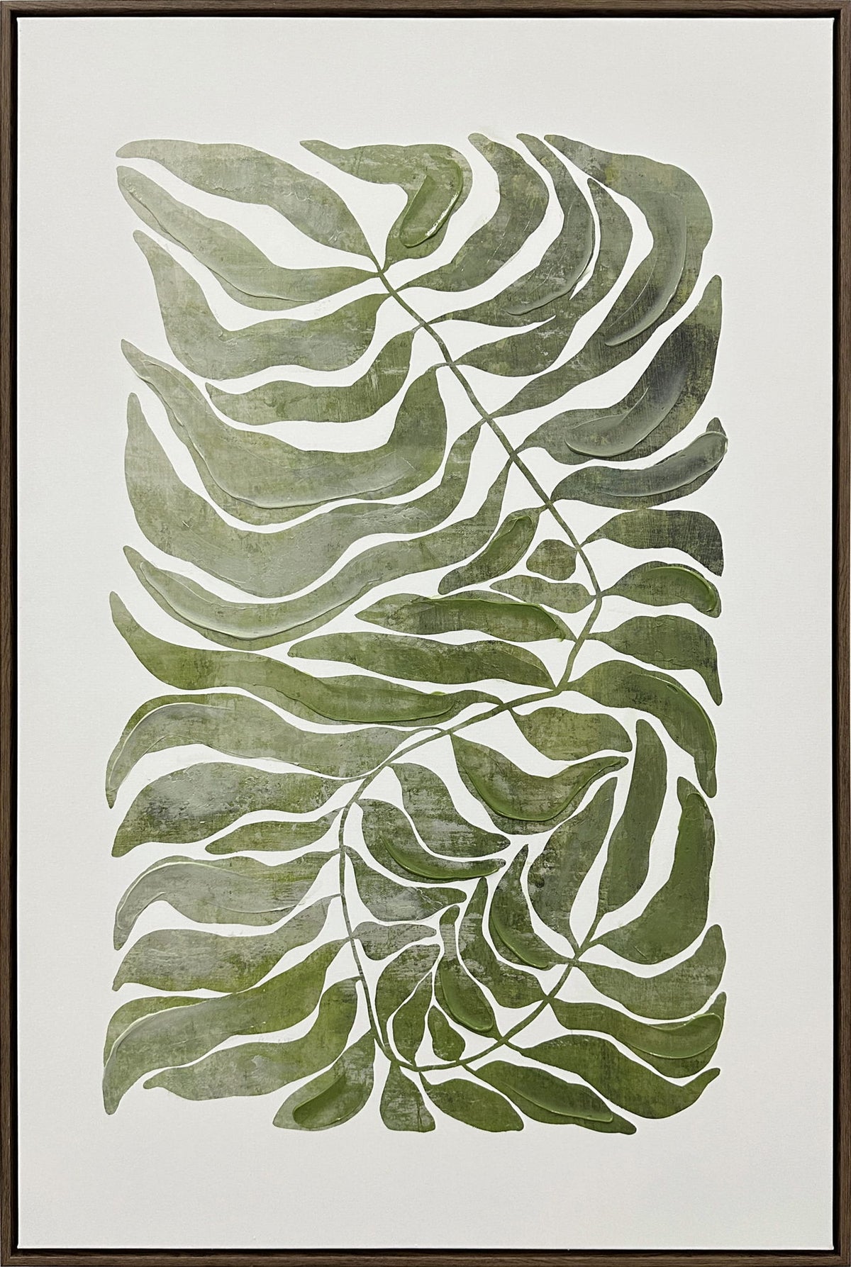 Frond Cadence I - 24 X 35 - Hand-Embellished Canvas In Frame - Green