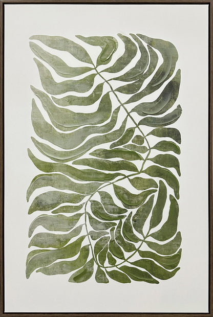 Frond Cadence I - 24 X 35 - Hand-Embellished Canvas In Frame - Green