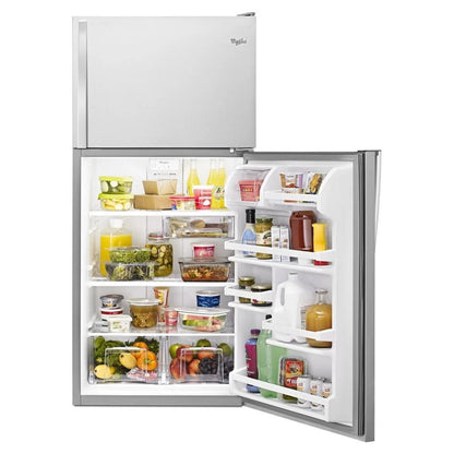 30" Wide Top Freezer Refrigerator - 18 Cubic Feet - Monochromatic Stainless Steel - 65,4" Height