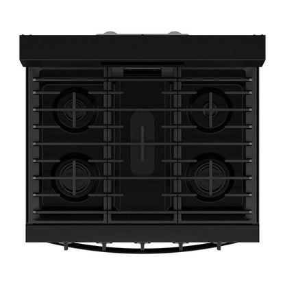 30" Gas Range With Air Cooking Technology, No Preheat Air Fry And Air Baking And Self Clean - Black