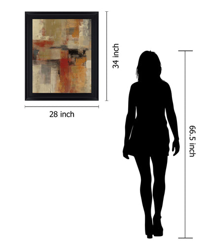 Burnt Ochre Blocks - 28" x 34" Framed Wall Art