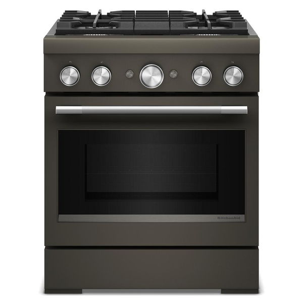 30" 4 Burner Commercial-Style Dual Fuel Range With No Preheat Air Fry Mode - Black Ore