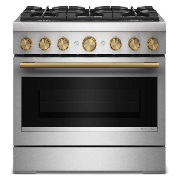 36" 6 Burner Commercial-Style Dual Fuel Range With No Preheat Air Fry Mode - Stainless Steel