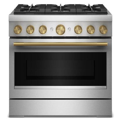 36" 6 Burner Commercial-Style Dual Fuel Range With No Preheat Air Fry Mode - Stainless Steel