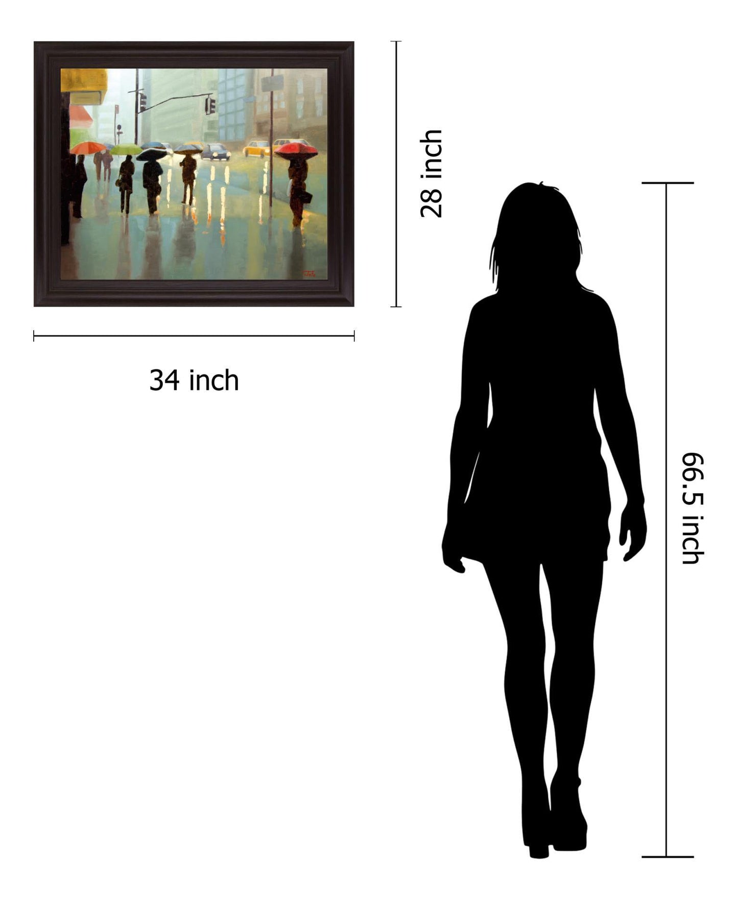 Rainy City Moments - 28" x 34" Framed Wall Art