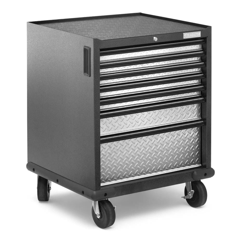 Premier Pre-Assembled 7 Drawer Modular Tool Storage Cabinet - Silver Tread