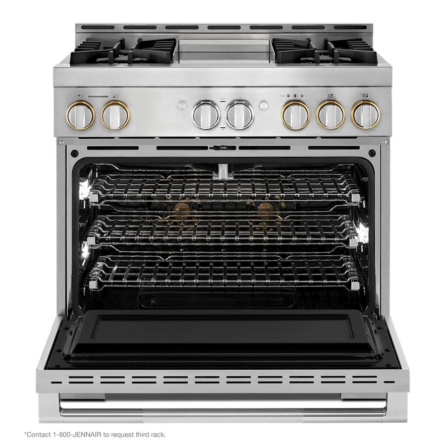 Rise Gas Professional-Style Range With Chrome-Infused Griddle - Stainless Steel