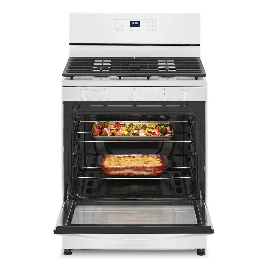 5.1 Cubic Feet Freestanding Gas Range With Edge to Edge Cooktop - White