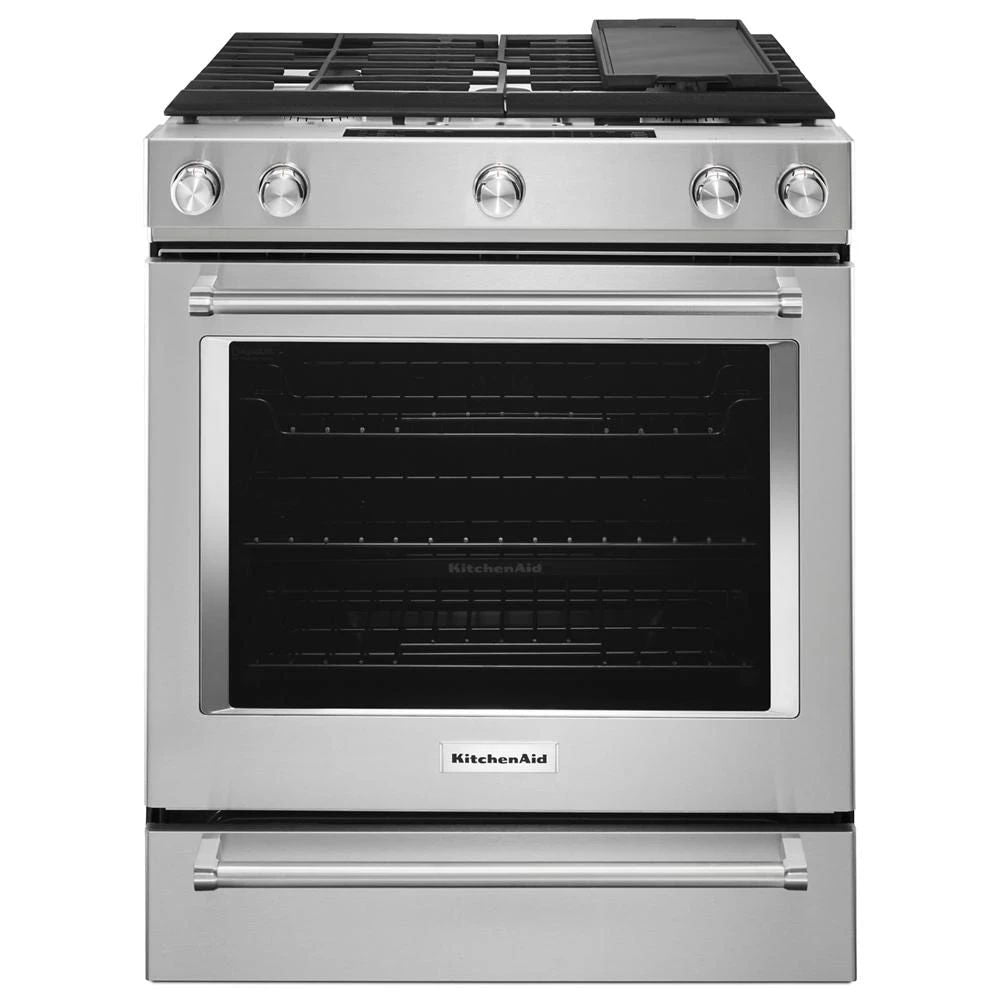 30" 5-Burner Dual Fuel Convection Slide-In Range With Baking Drawer