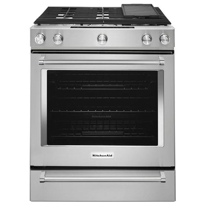 30" 5-Burner Dual Fuel Convection Slide-In Range With Baking Drawer
