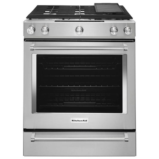 30" 5-Burner Dual Fuel Convection Slide-In Range With Baking Drawer