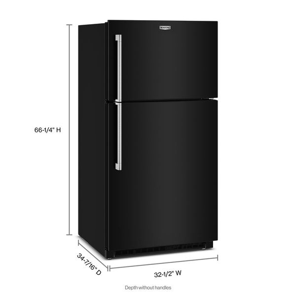 33" Wide Top-Freezer Refrigerator With Garage Mode, 21 Cu. Ft. - Black