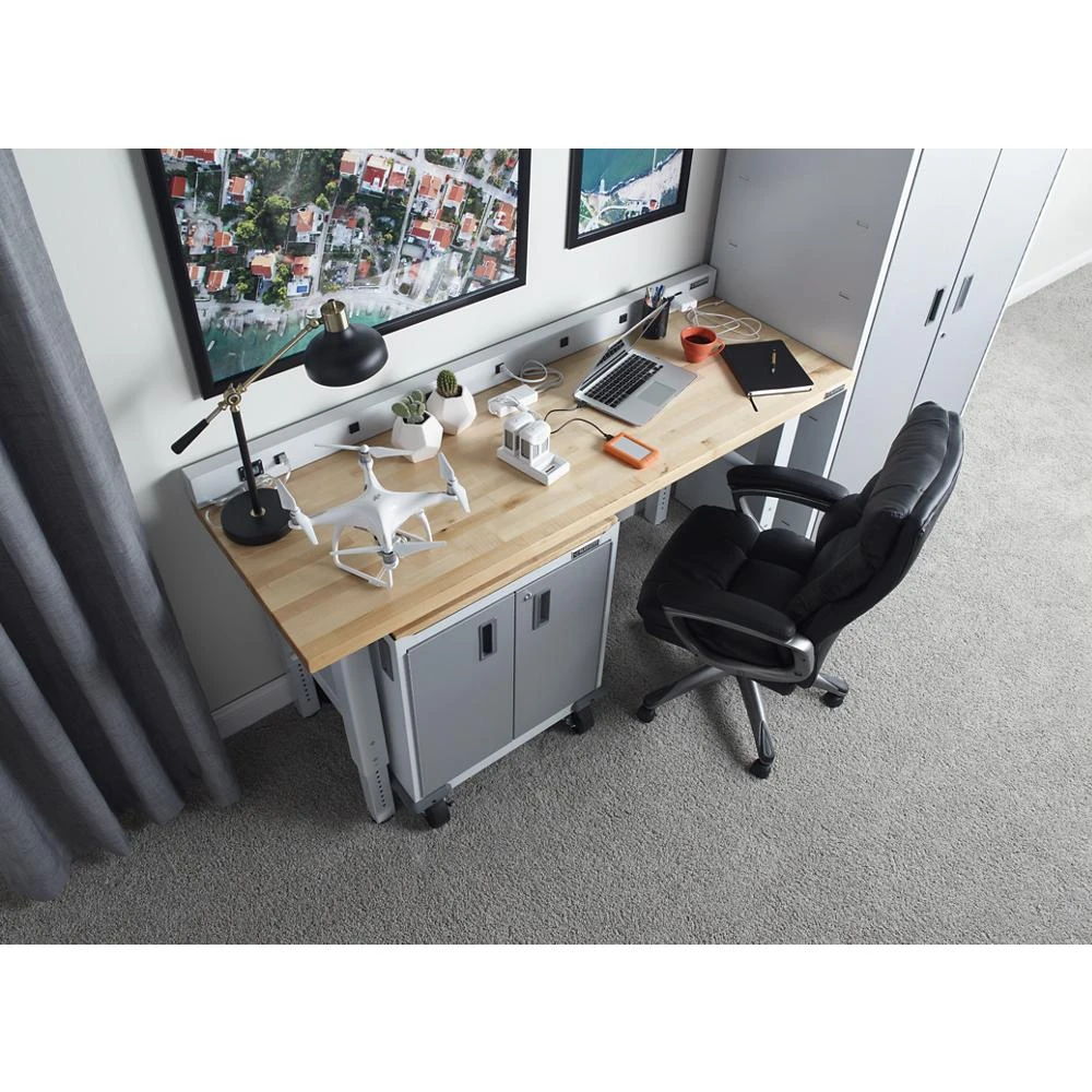 6' Wide 9-Outlet Workbench Powerstrip - Hammered White