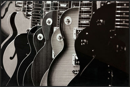 Six String Ensemble - 48 X 32 - High Gloss Canvas In Frame - Black