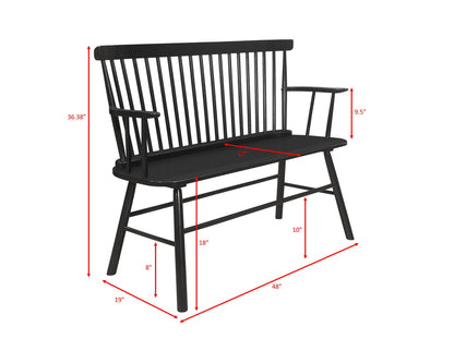 Jerimiah - Spindleback Bench - Gray