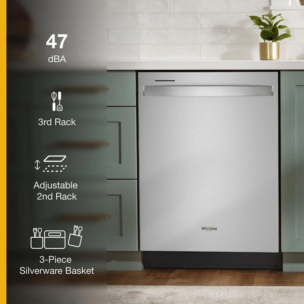 Large Capacity Dishwasher With 3Rd Rack - Fingerprint Resistant Stainless Steel