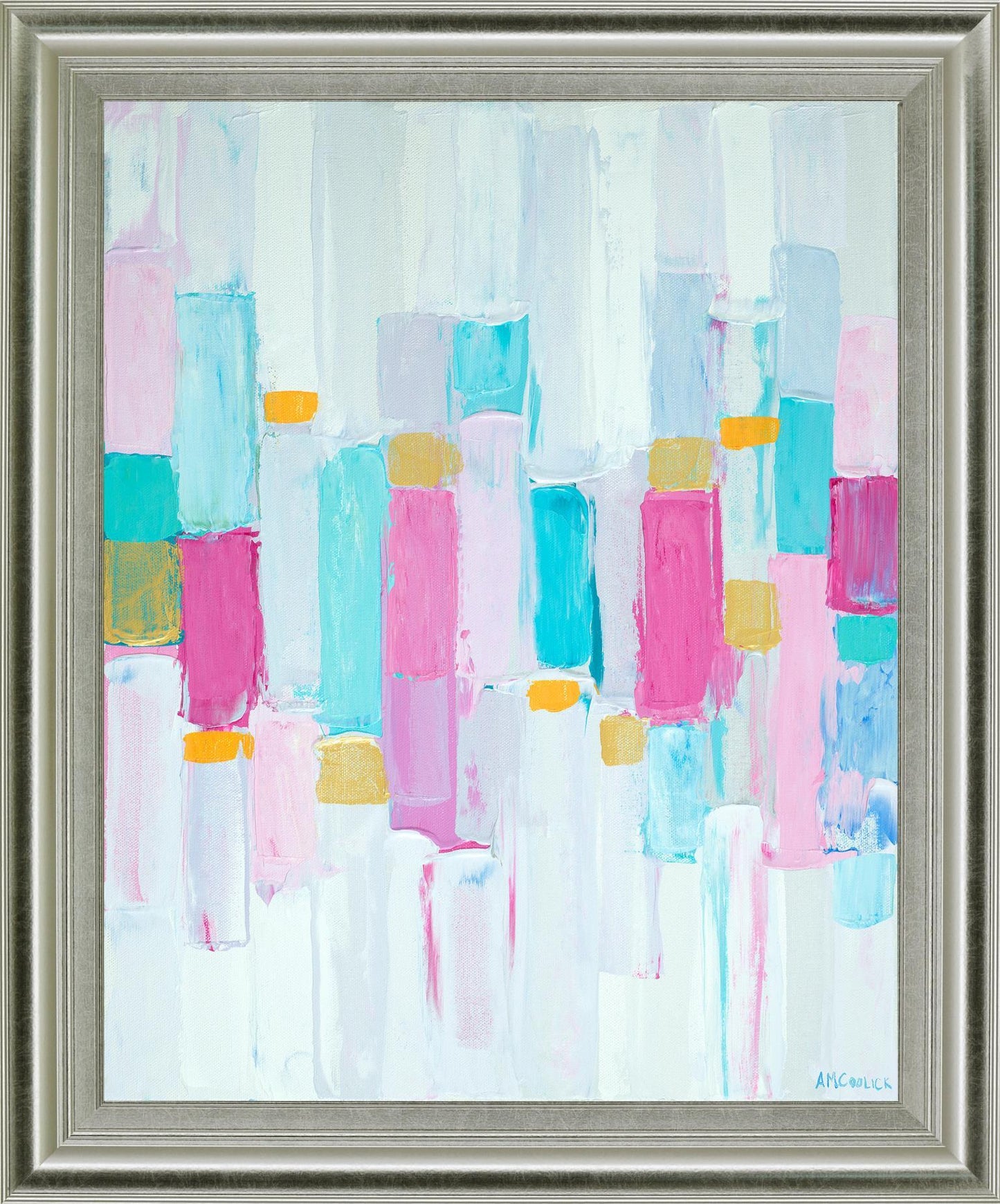 Pastel Block Chorus - 28" x 34" Framed Wall Art