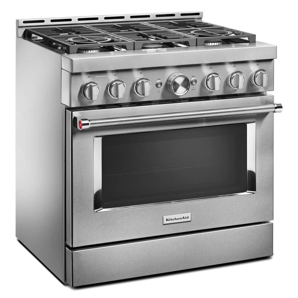 36" Smart Commercial-Style Gas Range With 6 Burners - Stainless Steel