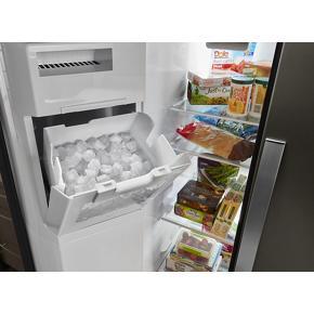 36" Wide Counter Depth Side-By-Side Refrigerator, 21 Cubic Feet - Black