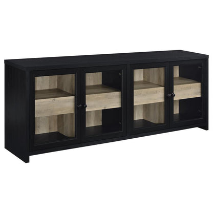 Denison - 3 Piece Entertainment Center 79" TV Stand - Black