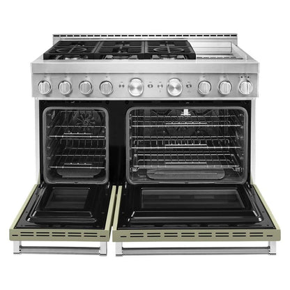 48'' Smart Commercial-Style Gas Range With Griddle - Avocado Cream