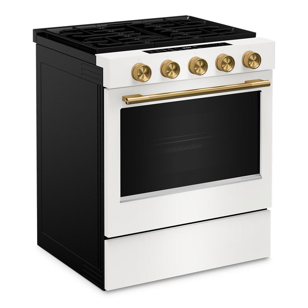 5.0 Cu. Ft. Smart Slide-In Gas Range With Convection Cooking Modes And 2-In-1 Burner - Porcelain White