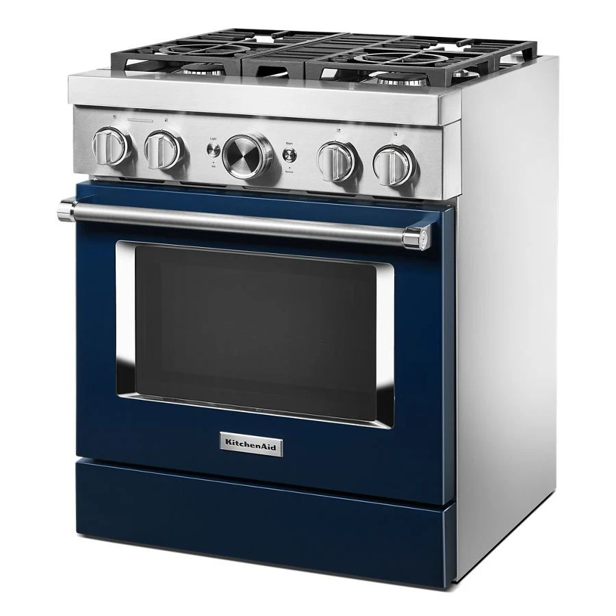 30'' Smart Commercial-Style Dual Fuel Range With 4 Burners - Ink Blue