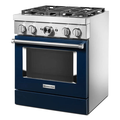 30'' Smart Commercial-Style Dual Fuel Range With 4 Burners - Ink Blue