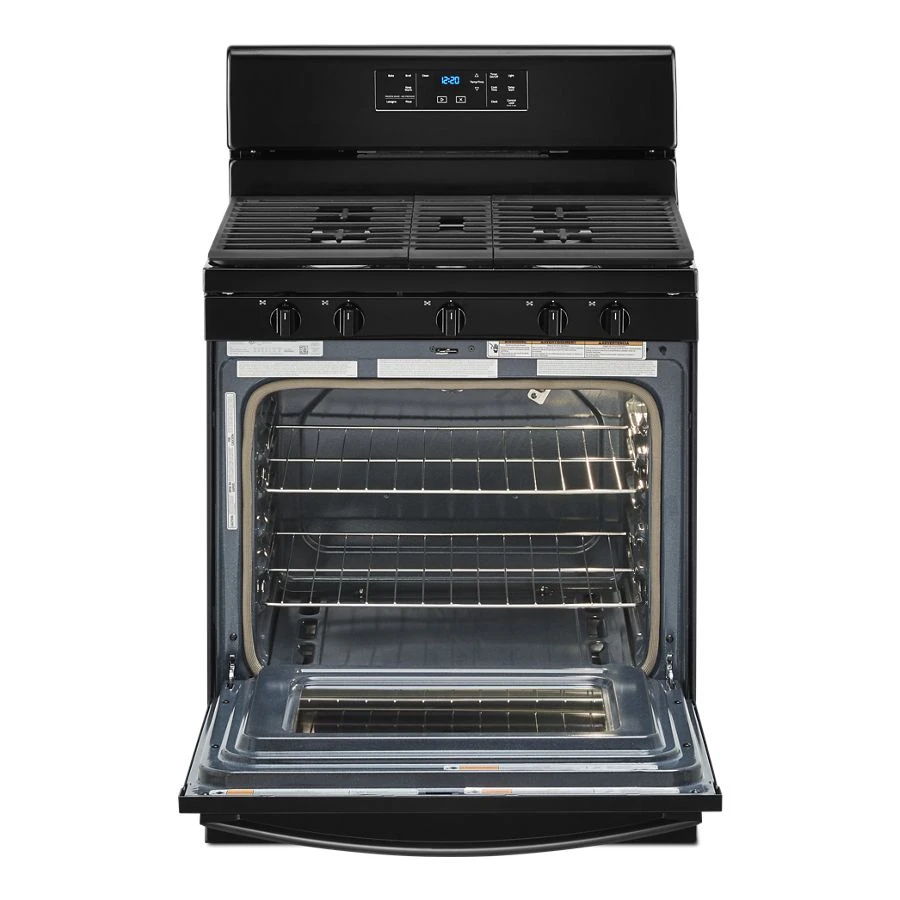 5.0 Cubic Feet Gas Range With Center Oval Burner - Black
