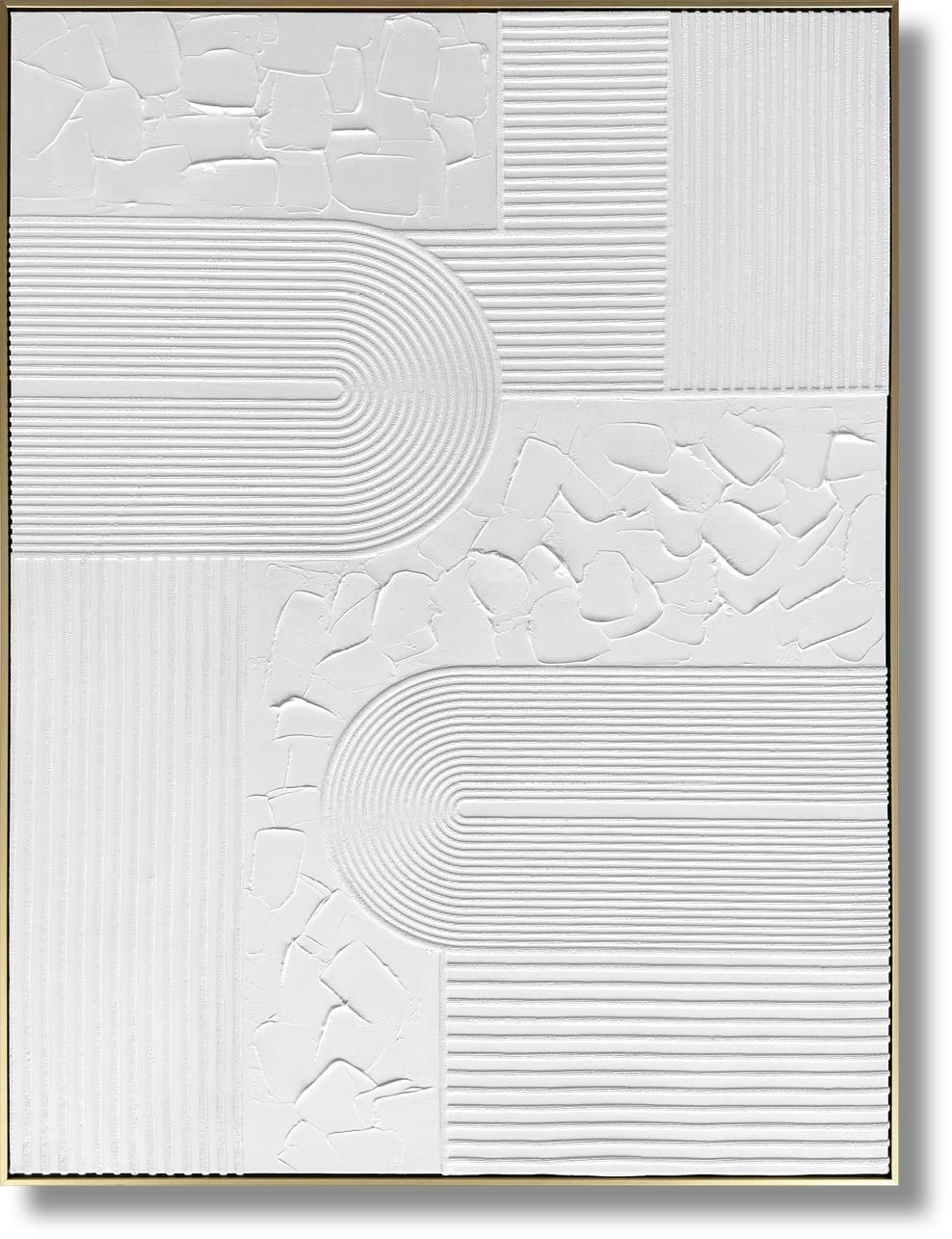 Pristine Linear Relief - 35" x 47" Framed Wall Art