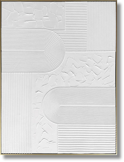 Pristine Linear Relief - 35" x 47" Framed Wall Art