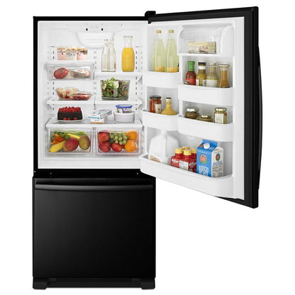 29" Wide Bottom-Freezer Refrigerator With Easyfreezer Pull-Out Drawer, 18 Cu. Ft. Capacity - Black-On-Black
