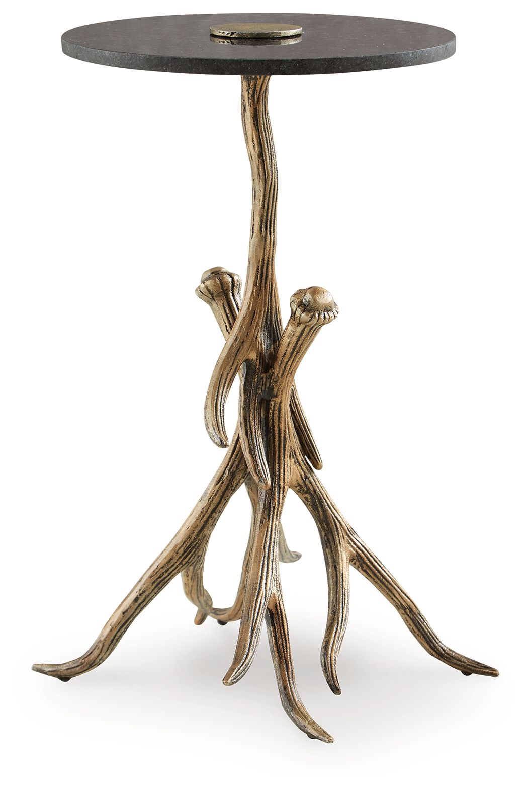 Lemkins - Accent Table - Black / Antique Gold Finish