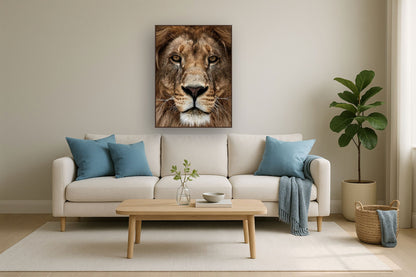 Majestic Gaze - 36" x 48" Framed Wall Art - Dark Brown