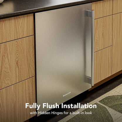 24" Undercounter Refrigerator With Stainless Steel Door, Backlit Touch Controls