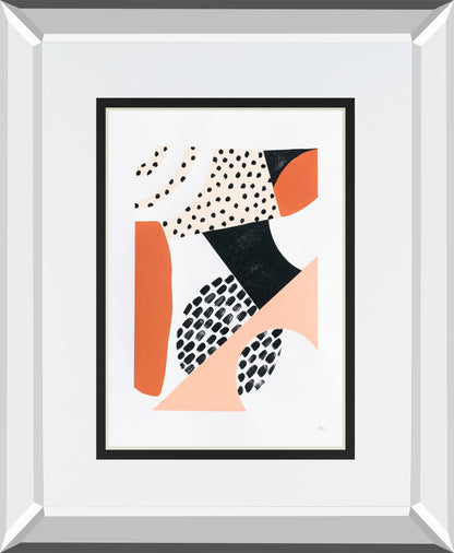 Luminous Tumble II By Laura Marshall Mirrored Frame - Red