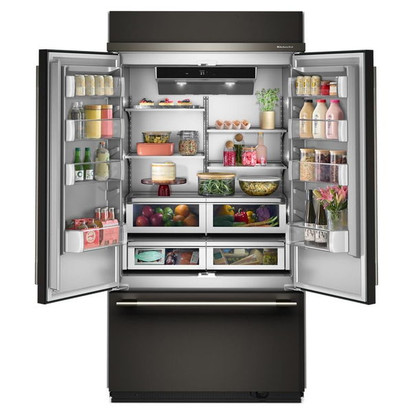 24.2 Cu. Ft. 42" Built-In French Door Bottom Mount Refrigerator With Platinum Interior - Black Ore