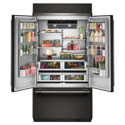 24.2 Cu. Ft. 42" Built-In French Door Bottom Mount Refrigerator With Platinum Interior - Black Ore
