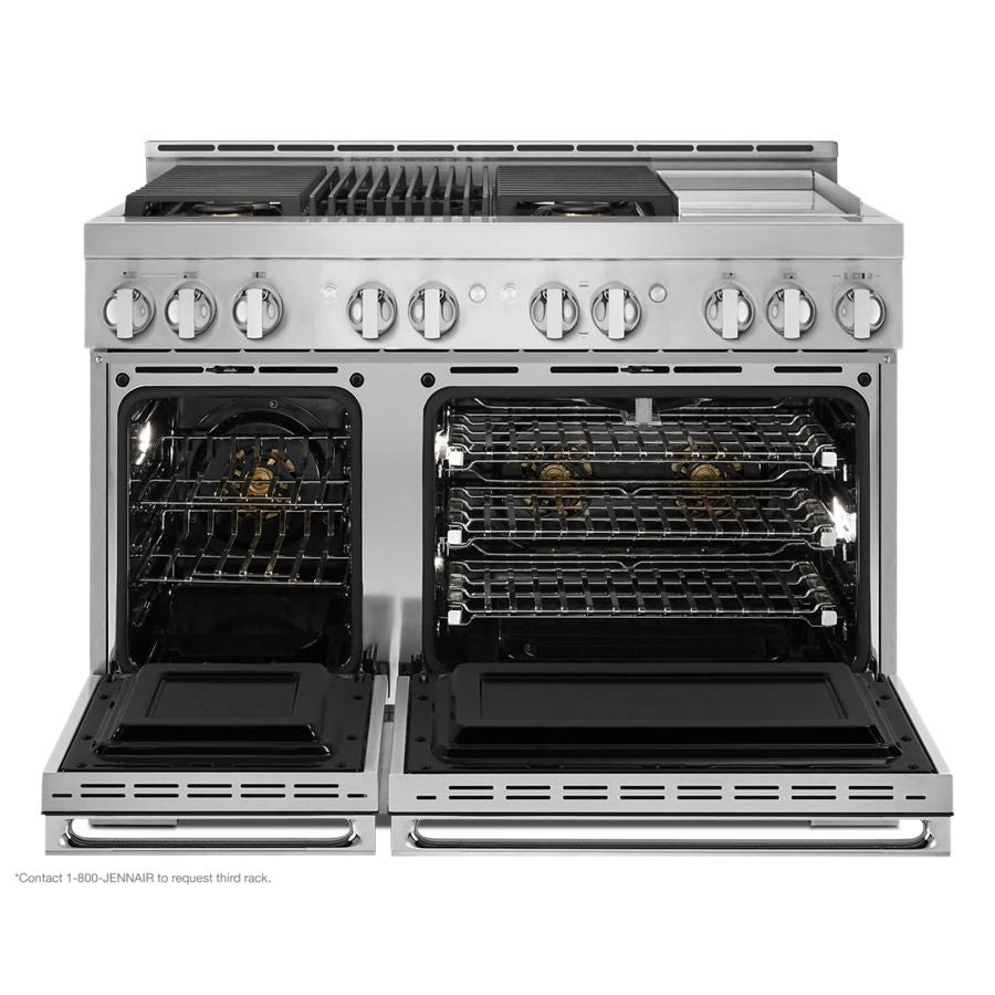 Noir 48" Gas Professional-Style Range With Chrome-Infused Griddle And Grill