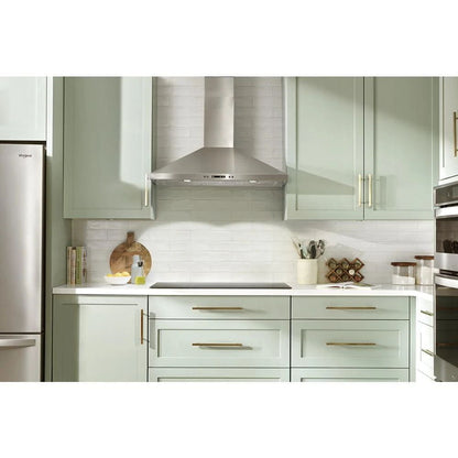 36" Chimney Wall Mount Range Hood With Dishwasher-Safe Grease Filters - Stainless Steel