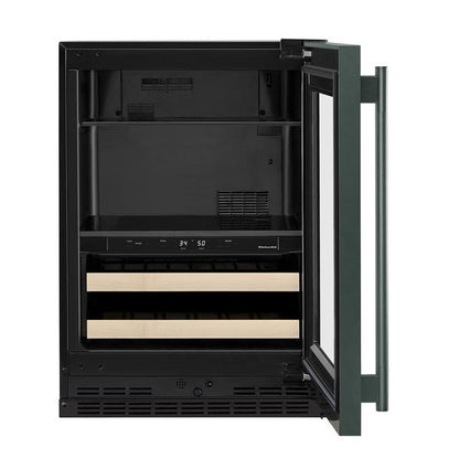 24" Beverage Center With Glass Door And Wood-Front Racks - Juniper