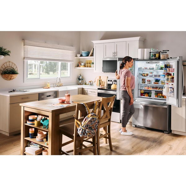 36" Wide Counter-Depth French Door Bottom Mount Refrigerator, 20 Cu. Ft. - Black