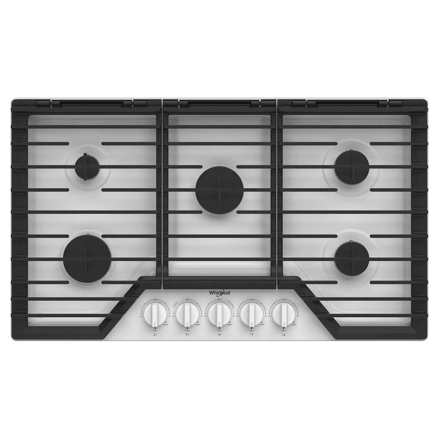 36" Gas Cooktop With Ez-2-Lift Hinged Cast-Iron Grates - White