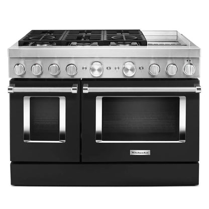 48'' Smart Commercial-Style Dual Fuel Range With Griddle - Imperial Black