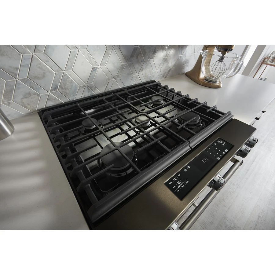 30" 5-Burner Gas Slide-In Convection Range - Black Stainless Steel With PrintShield Finish
